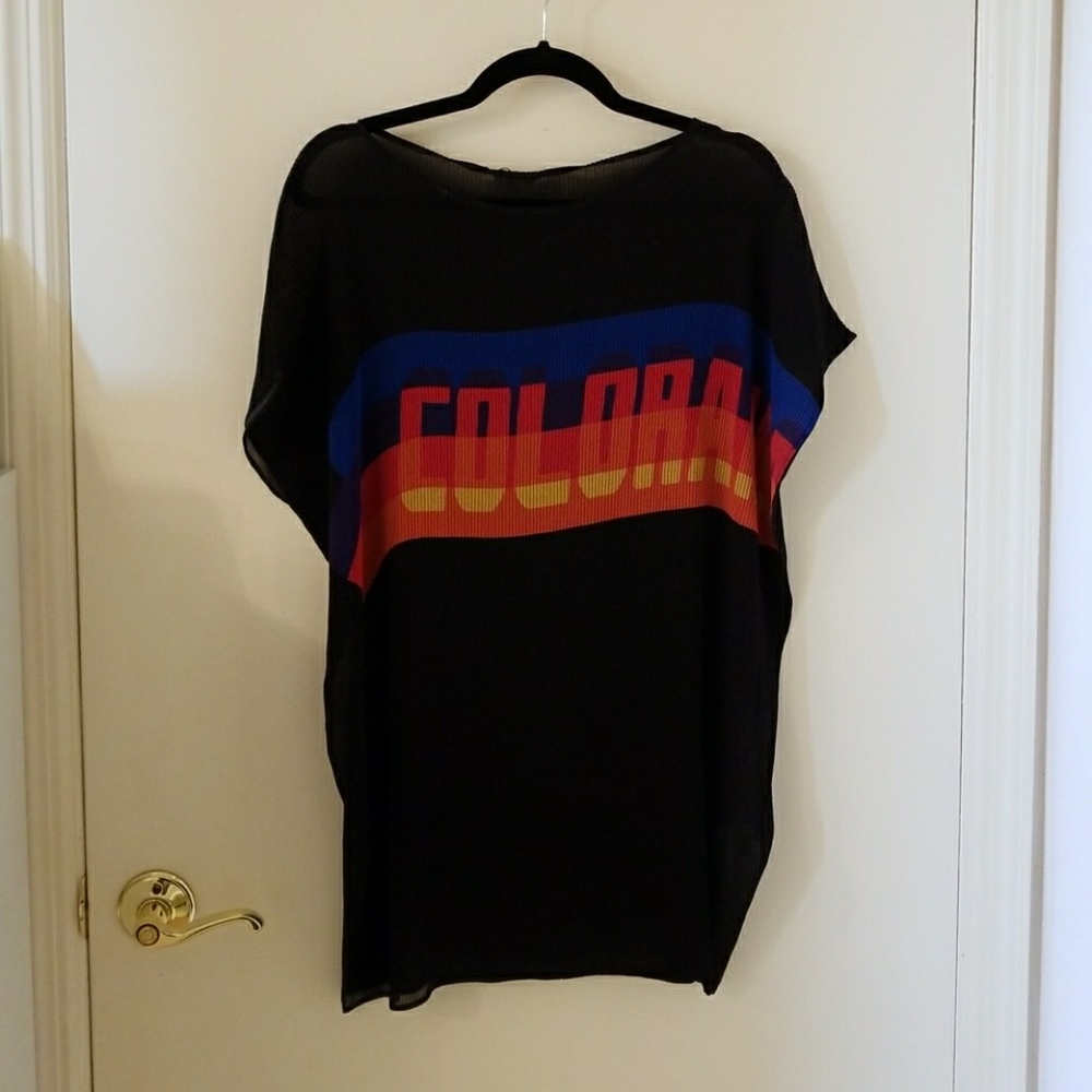 Sandro nwt see through black colorama top size 1